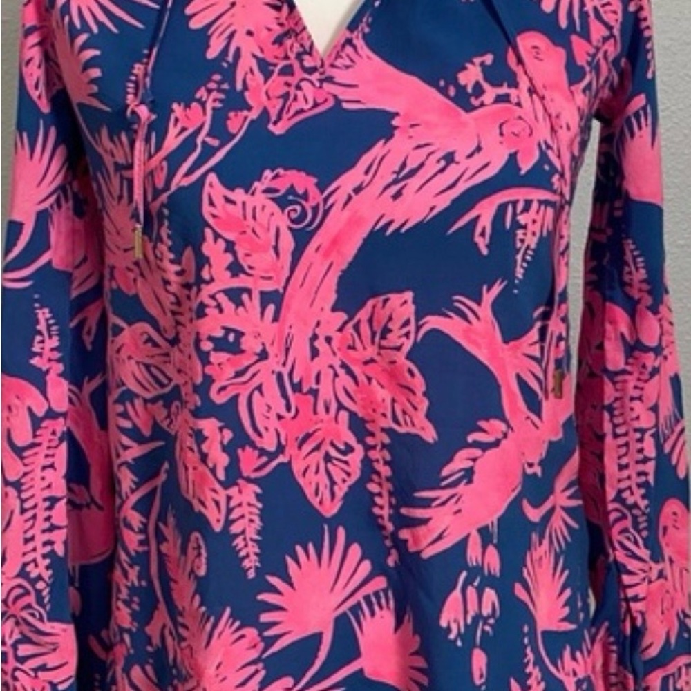 Lilly Pulitzer Pink and Blue Floral Blouse